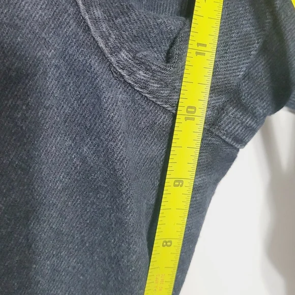 COBRA JEANS Vintage Black 100% Cotton Wide Leg Short Unisex Oversized Size 31 - Picture 13 of 14